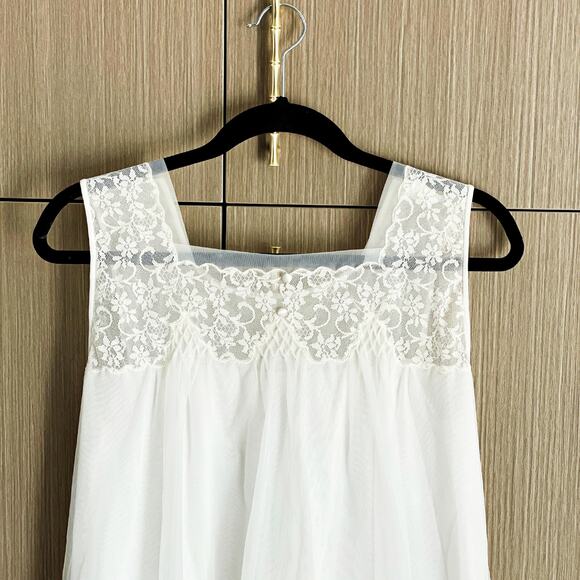 VTG Radcliffe 40s MCM Sheer Lace Babydoll Robe Gown Boudoir Love Regencycore - Picture 7 of 9